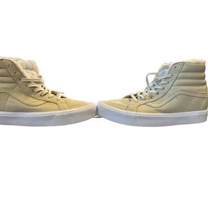 Vans, old Skool,Sk8 Hi Pro, faux fur lining,Ultra Cush cement white women’s 9.5